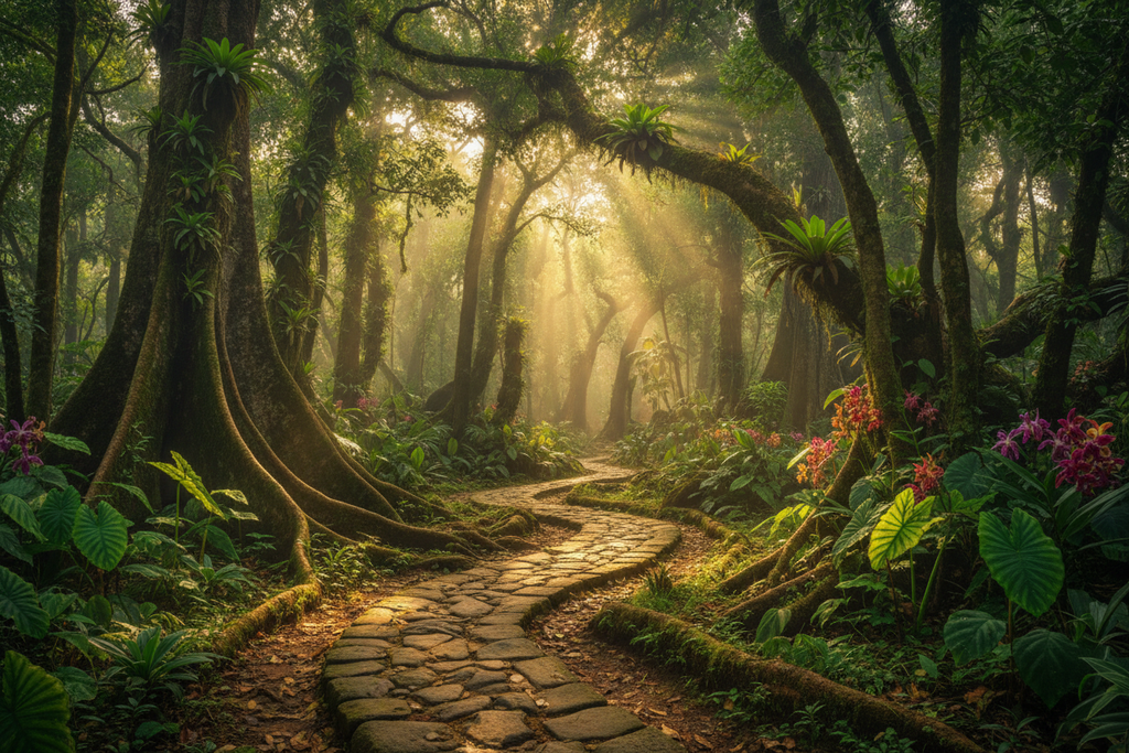 Magical rainforest path Uganda