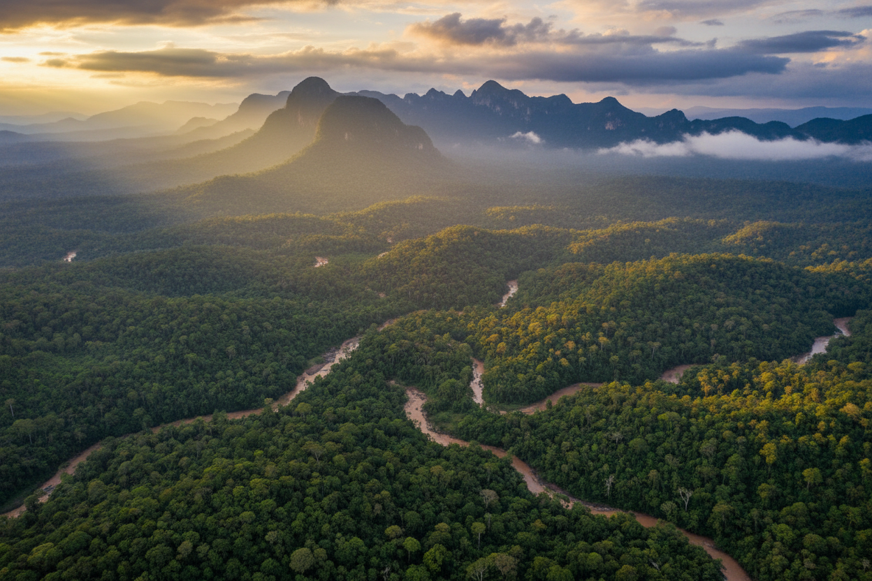 Aerial view of Bwindi Impenetrable Forest Uganda