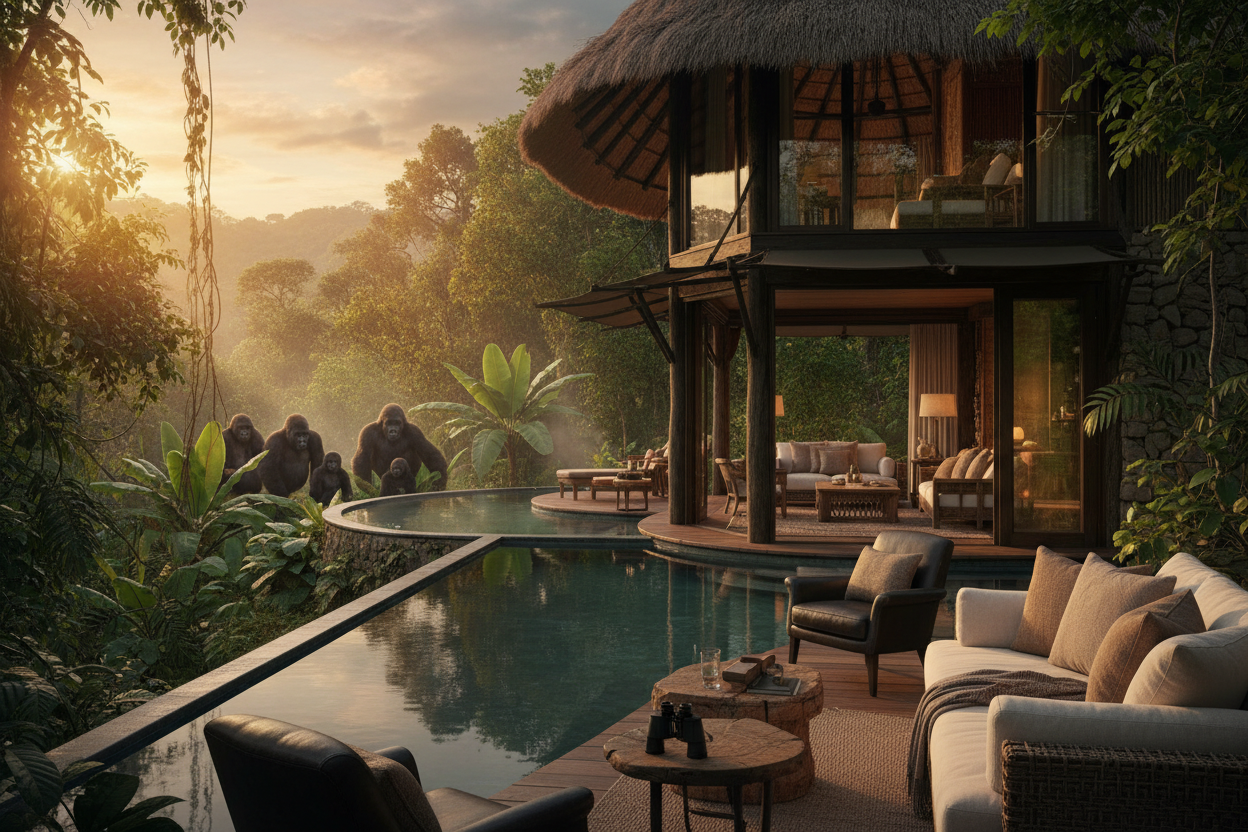 Uganda Gorilla Trekking luxury rainforest safari lodge Bwindi